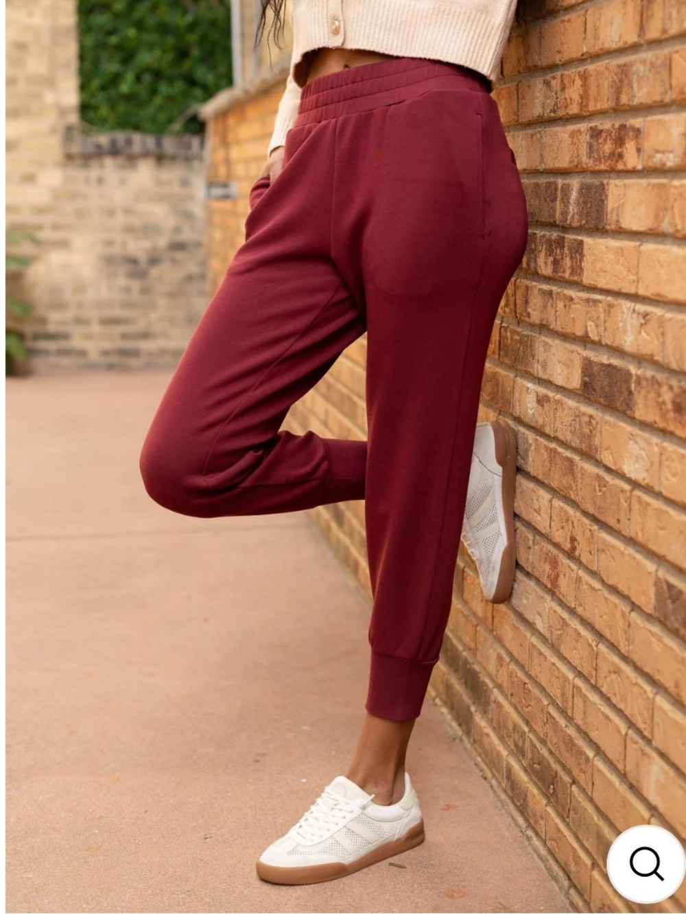 Varley Small Jogger Slim Pant 25 Womens Doublesoft Maroon Burnt Canvas